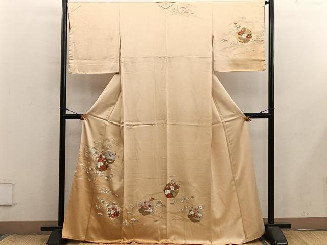 平和屋着物●訪問着　刺繍　雪輪花文　金彩　正絹　逸品　BAAX8965mz 32,110円