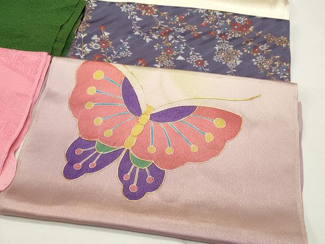 平和屋着物★和装小物　上質な帯揚げ10枚　丹後ちりめん　枝花文　流水楓文　蝶　金彩　逸品　CAAI9902qe 平和屋着物☆和装小物 上質な帯揚げ10枚 丹後ちりめん 枝花文