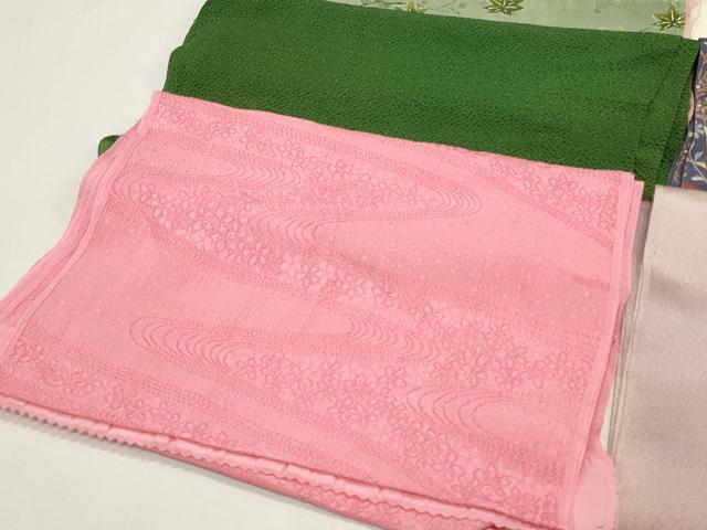 平和屋着物☆和装小物 上質な帯揚げ10枚 丹後ちりめん 枝花文