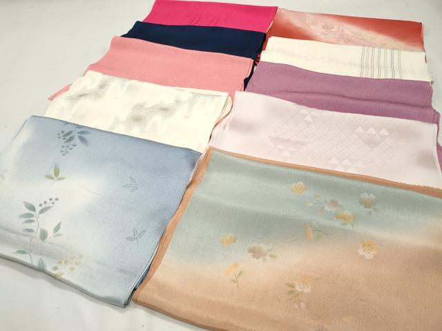 平和屋着物☆和装小物 上質な帯揚げ10枚 丹後ちりめん 枝花文