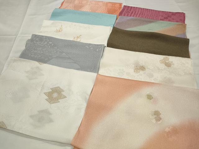 平和屋着物★和装小物　上質な帯揚げ10枚　丹後ちりめん　礼装用　松皮菱唐草文　立涌花文　金糸　金彩　逸品　CAAI9941qe