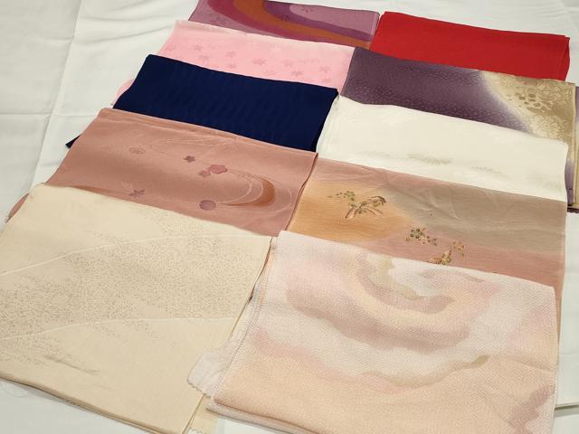 平和屋着物★和装小物　上質な帯揚げ10枚　辻が花　舞蝶文　ぼかし染　金糸　金彩　未使用あり　逸品　CAAI9942qe