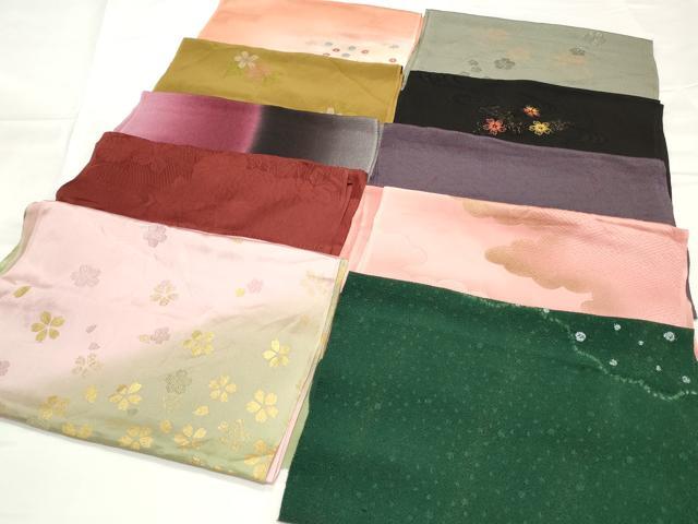 平和屋着物★和装小物　上質な帯揚げ10枚　金銀糸　桜　雲重ね吉祥文　ぼかし染　未使用あり　逸品　CAAI9944qe