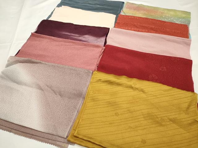 平和屋着物★和装小物　上質な帯揚げ10枚　青海波　色無地　縮緬　逸品　CAAI9946qe