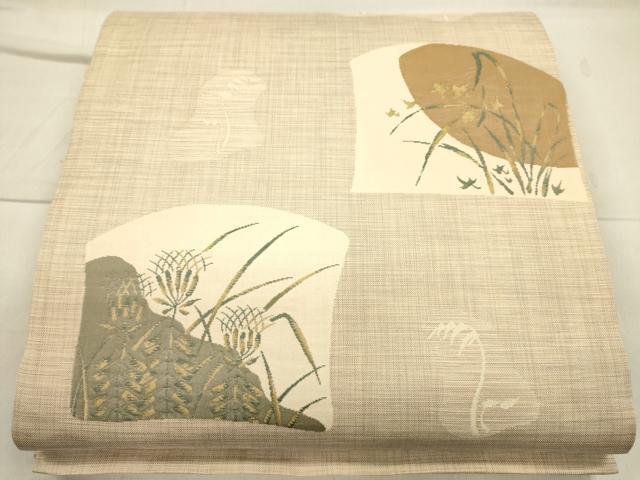 正絹 袋帯 六通柄 今河織物謹製 木屋太 小窓洋花図案 逸品 正絹 袋帯 六通柄 今河織物謹製 木屋太 小窓洋花図案 逸品 正絹 袋帯