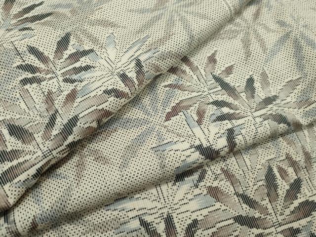 平和屋着物●本場大島紬　白大島　7マルキ　舞葉文　正絹　逸品　CAAK4079vf