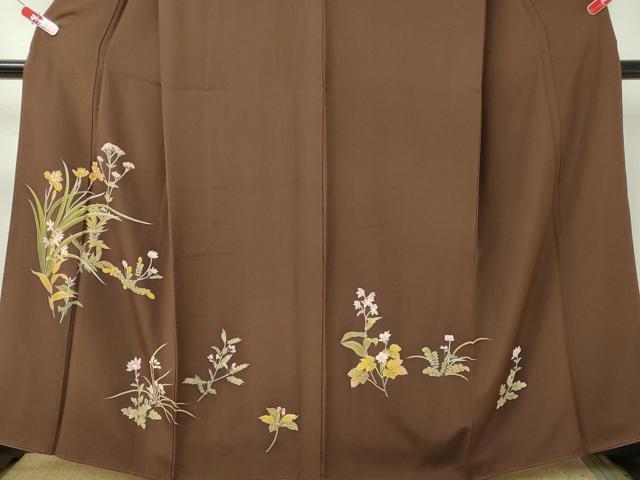 平和屋着物□訪問着 刺繍 草花文 金彩 正絹 逸品 CAAK8365ev