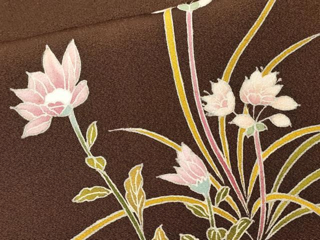 平和屋着物□訪問着 刺繍 草花文 金彩 正絹 逸品 CAAK8365ev