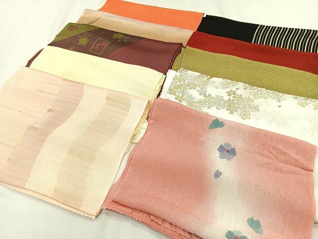 平和屋着物★和装小物　上質な帯揚げ　10枚セット　逸品　CAAL2678ua