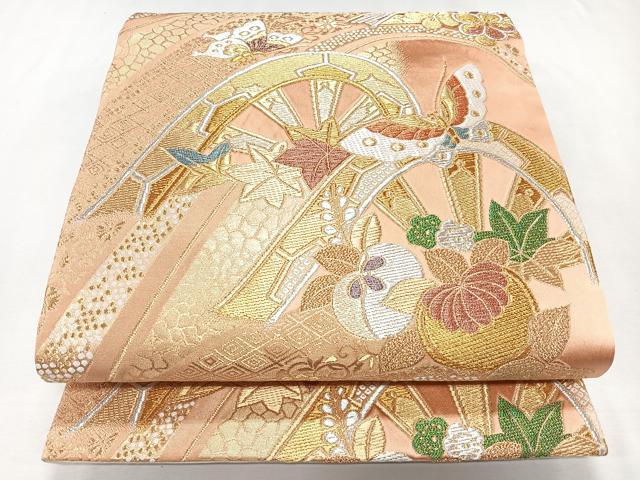 平和屋着物○六通柄袋帯 吉祥文 金銀糸 引箔 正絹 逸品 未