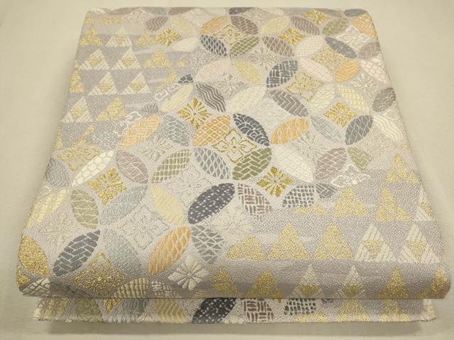 平和屋着物●六通柄袋帯　唐織　七宝吉祥文　金銀糸　やまと誂製　正絹　逸品　CAAL8197th