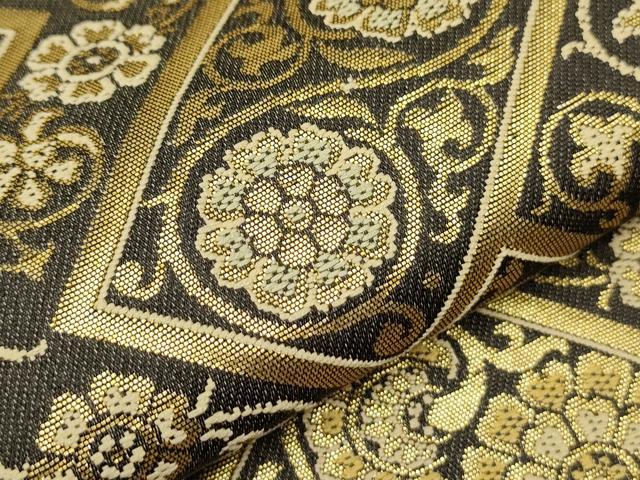 平和屋着物○西陣織 陰山織物謹製 箔屋清兵衛 全通柄袋帯 吉祥花文
