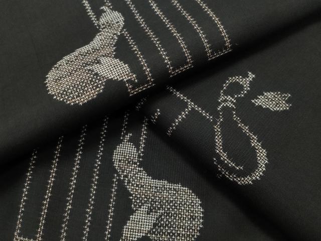 平和屋着物●本場大島紬　9マルキ　瓢箪　源氏香　正絹　逸品　CAAM6527gh