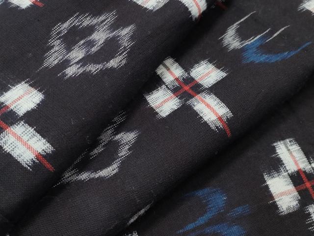 平和屋着物▽久留米絣　単衣　琉球絣文様　綿　逸品　CAAM6877gh