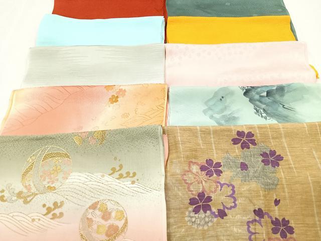 平和屋着物★和装小物　上質な帯揚げ　10枚セット　逸品　CAAM9687xe