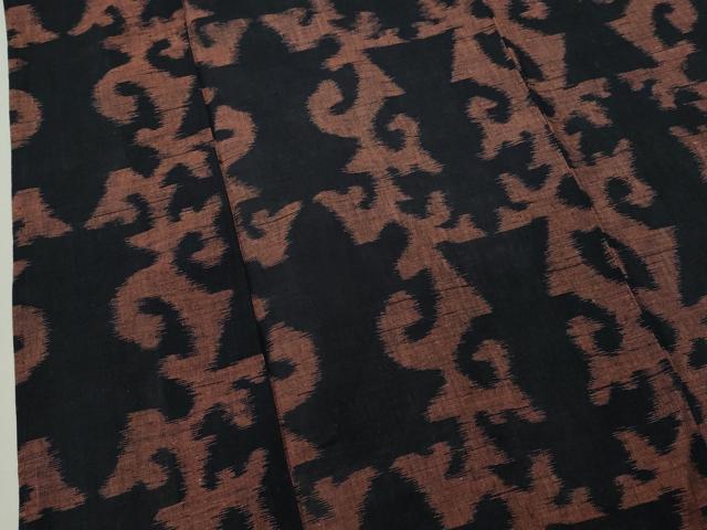 平和屋着物▽久留米絣 単衣 唐草文 綿 逸品 CAAO0442ze 平和屋着物