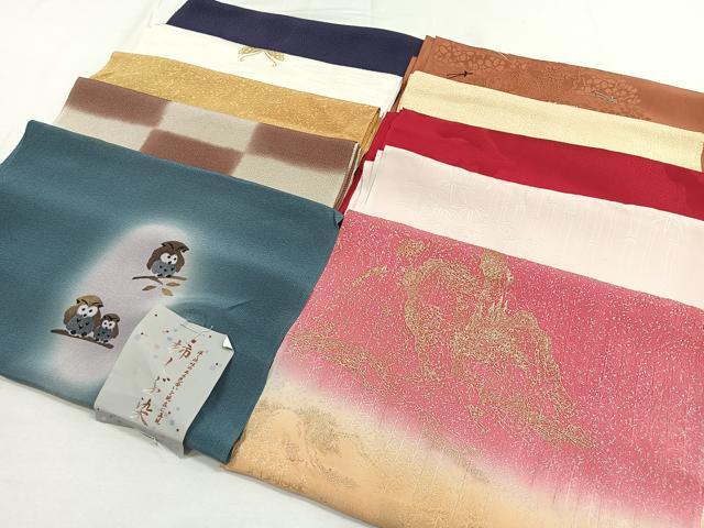 平和屋着物★和装小物　上質な帯揚げ10枚セット　逸品　CAAO3433ua