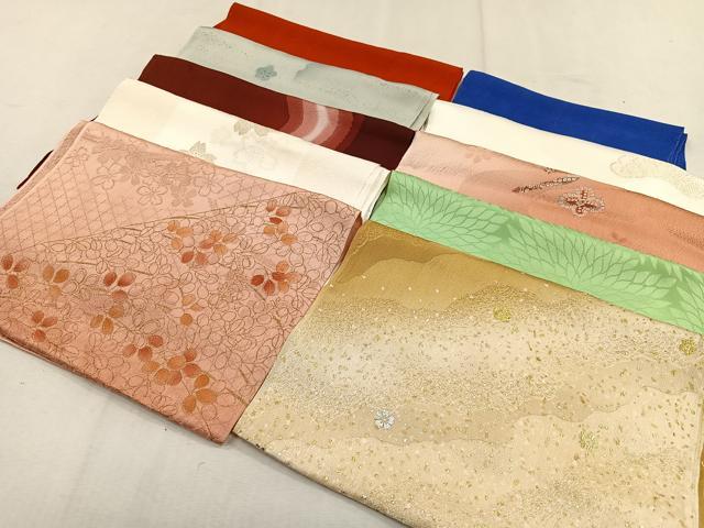 平和屋着物★和装小物　上質な帯揚げ10枚セット　逸品　CAAO3457ua