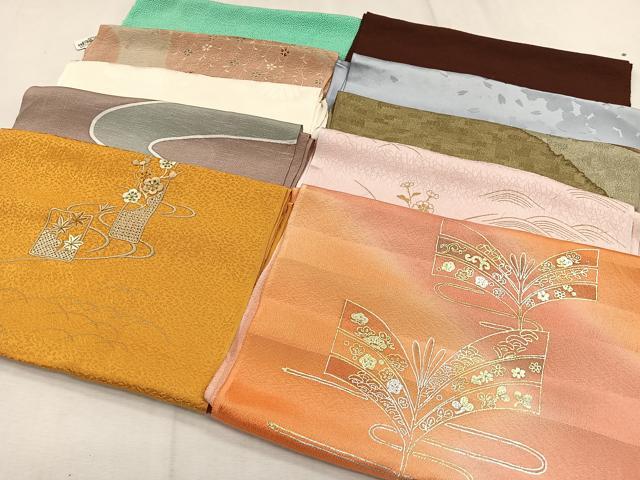 平和屋着物★和装小物　上質な帯揚げ10枚セット　逸品　CAAO3472ua