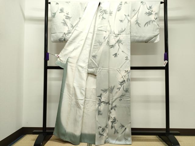 平和屋着物○染色作家 斉藤三才 小紋 舞花文 暈し染め 正絹 逸品