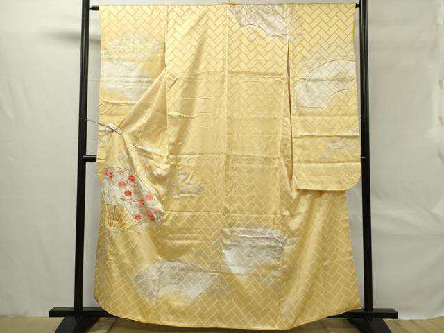 平和屋着物□豪華振袖 駒刺繍 扇面吉祥花文 金銀彩 正絹 逸品 平和屋着物□豪華振袖 駒刺繍 扇面吉祥花文 金銀彩 正絹 逸品
