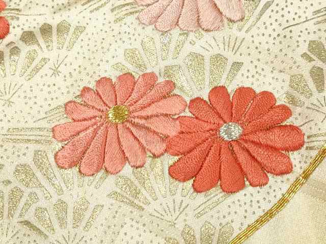 平和屋着物□豪華振袖 駒刺繍 扇面吉祥花文 金銀彩 正絹 逸品 平和屋着物□豪華振袖 駒刺繍 扇面吉祥花文 金銀彩 正絹 逸品