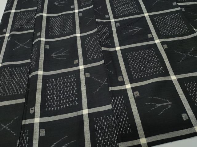 平和屋着物▽上質な紬　単衣　絣文様　正絹　逸品　CAAP4391vf 平和屋着物▽上質な紬 単衣 絣文様 正絹 逸品 CAAP4391vfの通販はau