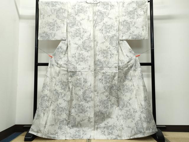 平和屋着物▽本場大島紬　単衣　白大島　9マルキ　140亀甲　吉祥文　正絹　逸品　BAAT0431yt 平和屋着物▽本場大島紬 単衣 白大島 9マルキ 140亀甲 吉祥文