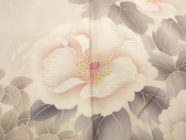 平和屋着物▽訪問着 単衣 刺繍 草花文 正絹 逸品 CAAP5549ut