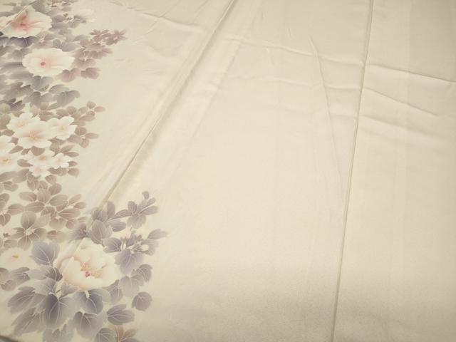 平和屋着物▽訪問着 単衣 刺繍 草花文 正絹 逸品 CAAP5549ut