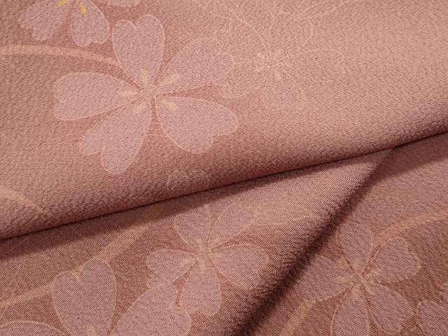 平和屋着物▽小紋　単衣　芝草舞花文　暈し染め　洗える着物　未使用　CAAP5550ut