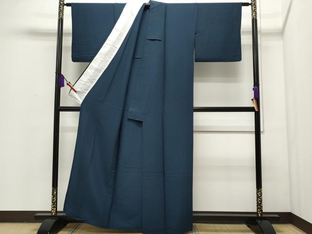 平和屋着物▽色無地　単衣　濃藍色　洗える着物　CAAP5557ut 平和屋着物▽色無地 単衣 濃藍色 洗える着物 CAAP5557ut