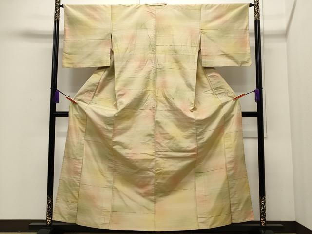 平和屋着物▽上質な紬 単衣 霞文 正絹 逸品 AAAZ9624fy 未使用完売品 