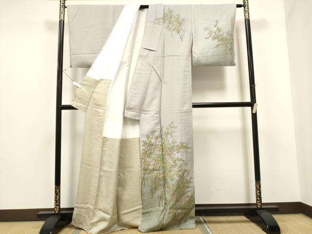 平和屋着物○訪問着 刺繍 飛鳥笹文 たたき染め 金彩 正絹 逸品 CAAP7022hy