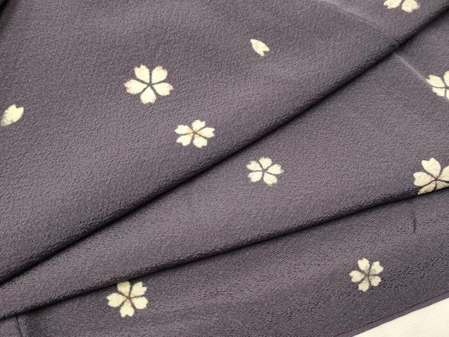 平和屋着物●上質な小紋　舞桜文　正絹　逸品　CAAP7114hy