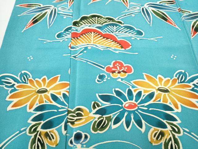 平和屋着物○上質な小紋 型染め 草花文 正絹 逸品 CAAP7133hy 平和屋