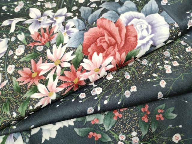 平和屋着物●上質な小紋　草花文　金彩　正絹　逸品　CAAP7136hy