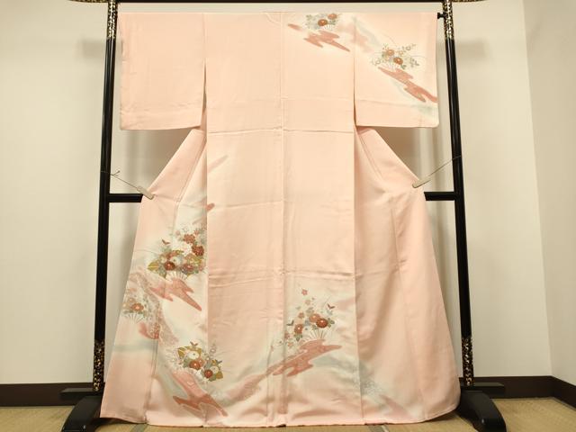 平和屋着物●創業460年・千總　訪問着　扇面流水花文　暈し染め　金彩　正絹　逸品　CAAP7150hy