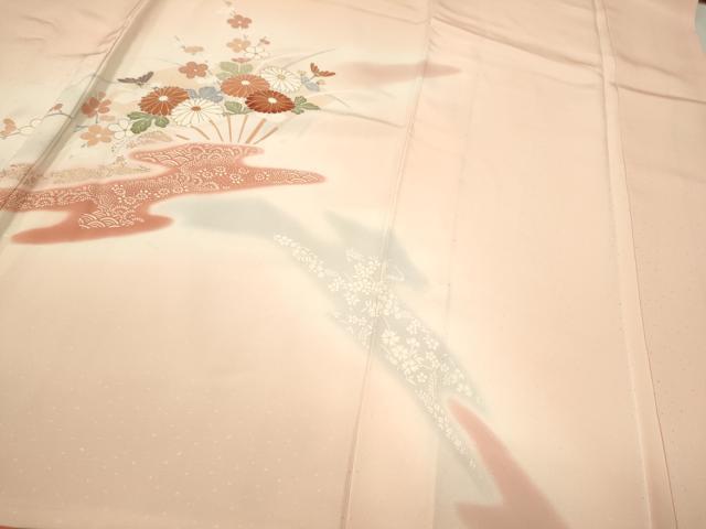 平和屋着物○創業460年・千總 訪問着 扇面流水花文 暈