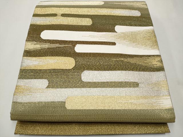 平和屋着物●太鼓柄袋帯　綴れ　エ霞紋　金銀糸　正絹　逸品　CAAP7168hy