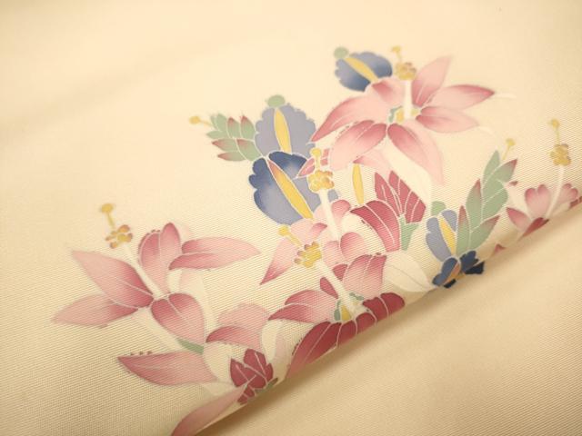 平和屋着物●塩瀬　九寸名古屋帯　作家物　草花文　正絹　逸品　CAAP7180hy 平和屋着物○塩瀬 九寸名古屋帯 作家物 草花文 正絹 逸品 CAAP7180hy