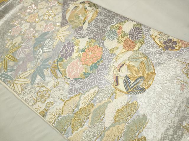 正絹 ✿唐織　花丸文　金銀糸　袋帯 楽天市場】平和屋着物◎六通柄袋帯 唐織 花蝶丸文 黒地 金糸