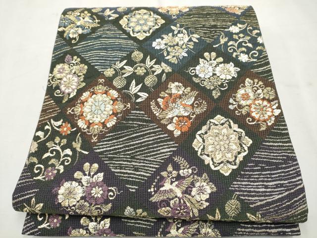 平和屋着物●世界的友禅作家　千地泰弘　千地天女　六通柄袋帯　花鳥文　金糸　正絹　逸品　CAAP7200hy