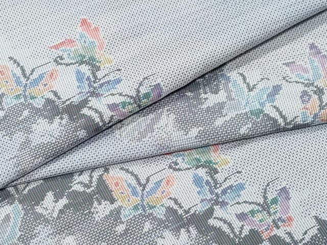 平和屋着物▽都喜ヱ門 本場大島紬 単衣 白大島 7マルキ