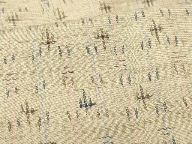 平和屋着物▽上質な紬 単衣 絣文様 正絹 逸品 CAAQ0007vf