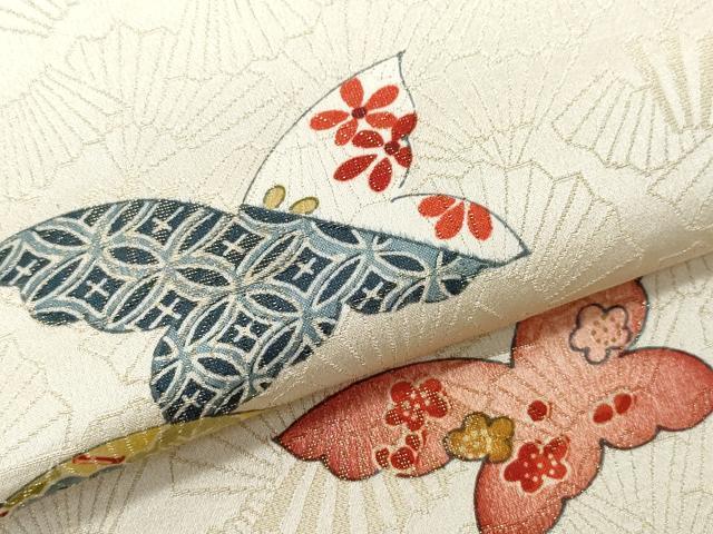 平和屋着物○上質な小紋 ろうけつ染め 舞花文 正絹 逸品 AABA7835ph