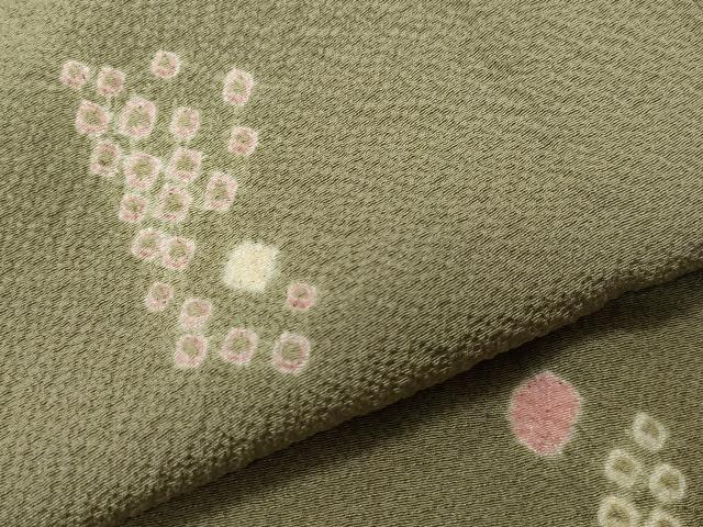 平和屋着物▽上質な小紋 単衣 絞り 抽象文 正絹 逸品 CAAQ0019vfの通販