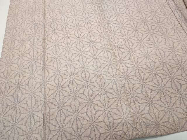 平和屋着物▽上質な紬 単衣 麻の葉文 正絹 逸品 CAAQ0026vf