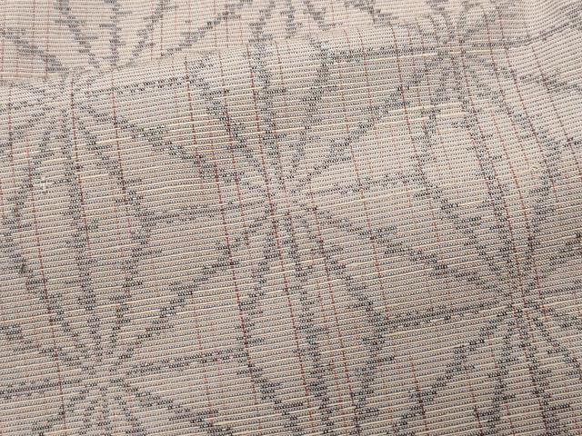 平和屋着物▽上質な紬 単衣 麻の葉文 正絹 逸品 CAAQ0026vf