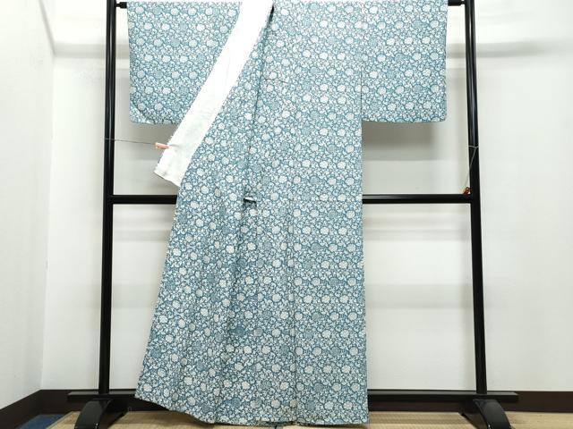 平和屋着物▽上質な小紋 単衣 霞丸文 蛍暈し 正絹 逸品 DAAV5200az